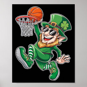 Sketll Leprechaun St. Patrick's Day Funny Player  Poster
