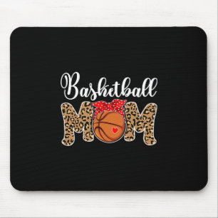 Sketll Mom Leopard Messy Bun Game Day Funny Mother Mouse Pad