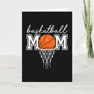 Sketll Mom Mother Leopard Sketll Hoop Net Game Day Card