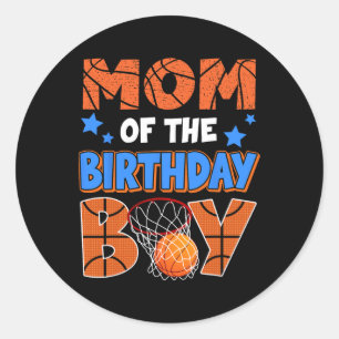 Sketll Mum Of The Birthday Boy Family Matching  Classic Round Sticker