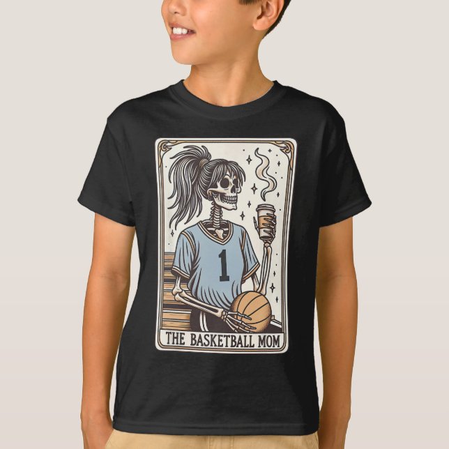 Sketll Mum Tarot Card Skeleton Halloween Witchy Vi T-Shirt (Front)