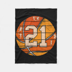 Sketll Number #21 Jersey Love Sketll Player Vintag Fleece Blanket