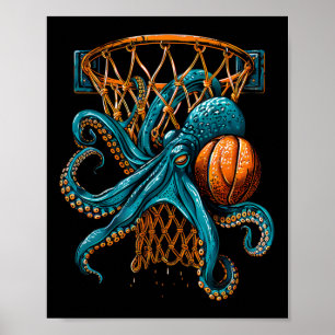 Sketll Octopus Drawing Sketll Player Slam Dunk  Poster