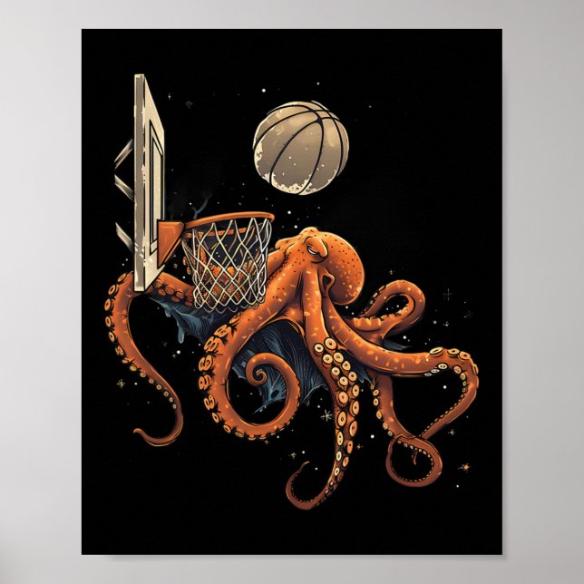 Sketll Octopus Slam Dunk Artwork Sketll Player  Poster (Front)