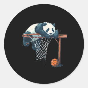 Sketll Panda Bear Drawing Sketll Lover Animal Art  Classic Round Sticker