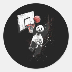 Sketll Panda Bear Slam Dunk Artwork Sketll Player Classic Round Sticker