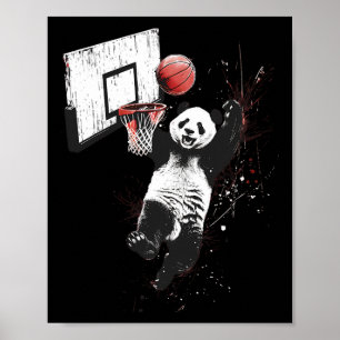 Sketll Panda Bear Slam Dunk Artwork Sketll Player  Poster
