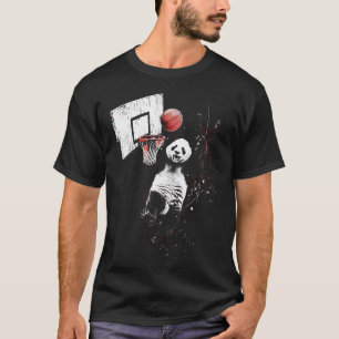 Sketll Panda Bear Slam Dunk Artwork Sketll Player T-Shirt