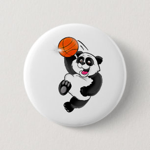 Sketll Panda Slam Dunk Fun Kids Adults Sports 6 Cm Round Badge