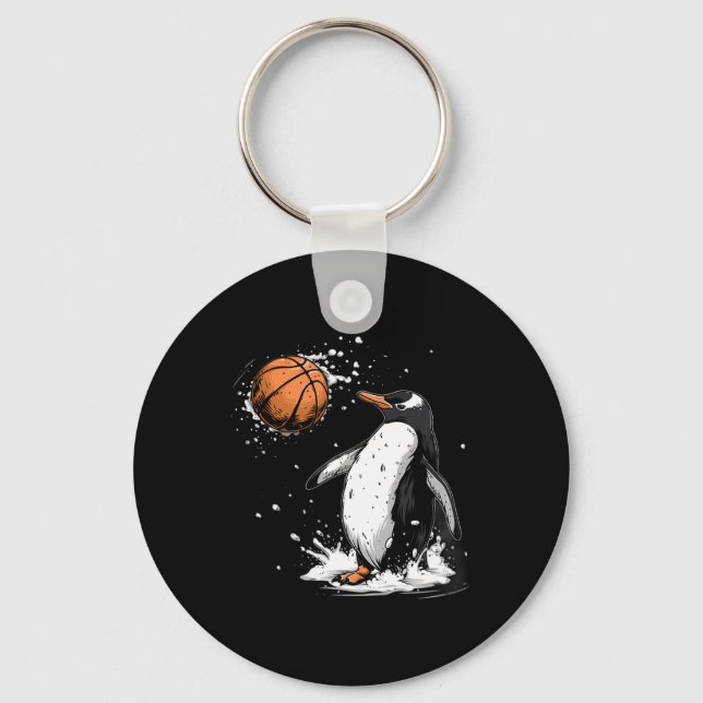 Sketll Penguin Nature Artwork Sketll Hoop Splash  Key Ring (Front)