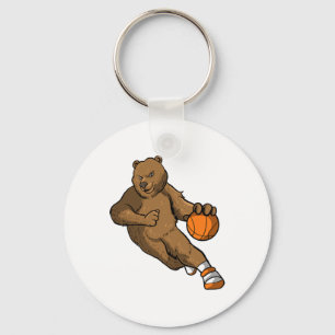 Sketll Player Bear Player Gift I Hoops Bear Key Ring