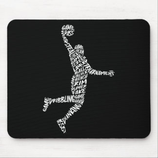Sketll Player Dunking Typography Men Sketll Boys Mouse Pad