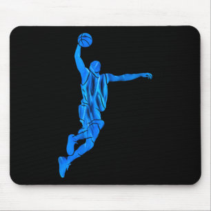 Sketll Player Slam Dunk Blue Flames Abstract Art S Mouse Pad