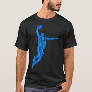 Sketll Player Slam Dunk Blue Flames Abstract Art S T-Shirt