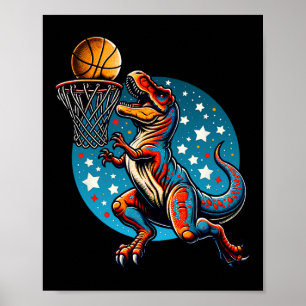 Sketll Player T-rex Dinosaur  Poster