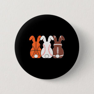 Sketll Sell Footll Sports Easter Bunny Rabbits  6 Cm Round Badge