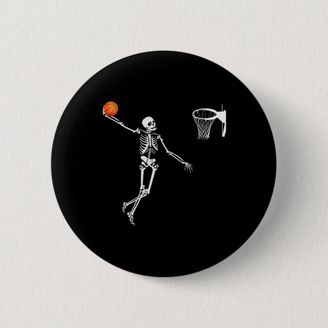 Sketll Skeleton Halloween Art-dunking Skeleton  6 Cm Round Badge (Front)