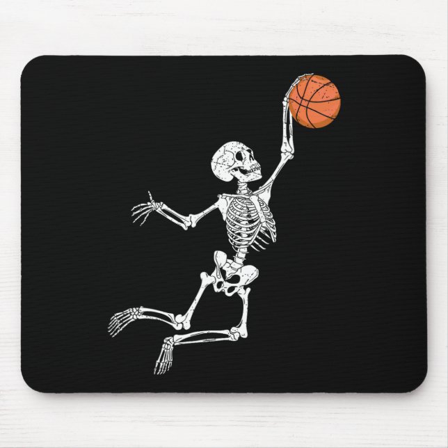 Sketll Skeleton Halloween Player Catcher Mens Boys Mouse Pad (Front)
