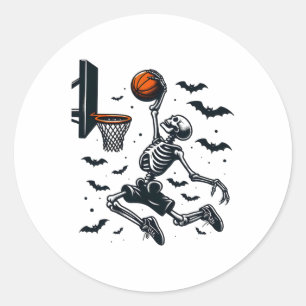 Sketll Skeleton Halloween Skeleton Sketll Player Classic Round Sticker