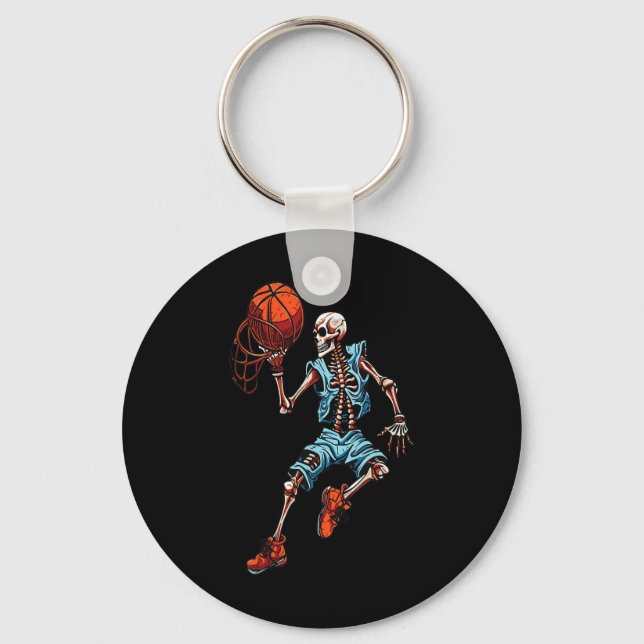 Sketll Skeleton Halloween Spooky Dunking Skull Cos Key Ring (Front)