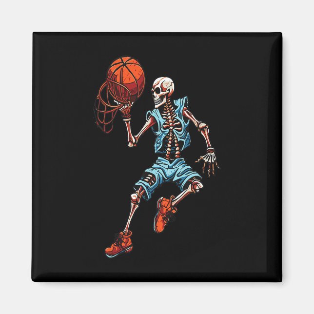Sketll Skeleton Halloween Spooky Dunking Skull Cos Magnet (Front)