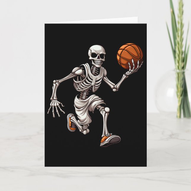 Sketll Skeleton Playing Sketll Halloween Skull Lov Card (Front)