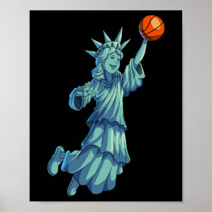 Sketll Statue Liberty 4th Of July Shirt Men Sketll Poster