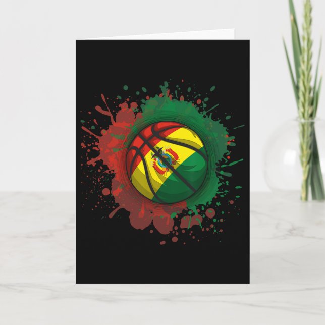 Sketll With Bolivia Flag  Card (Front)