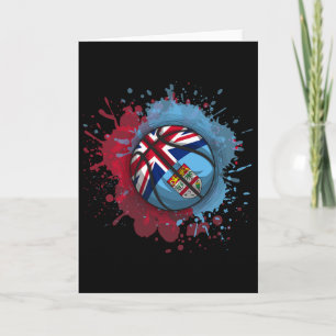 Sketll With Fiji Flag  Card