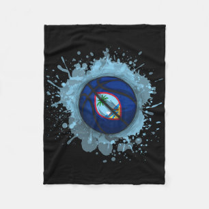 Sketll With Guam Flag Fleece Blanket