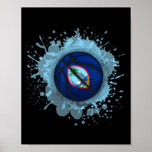 Sketll With Guam Flag Poster