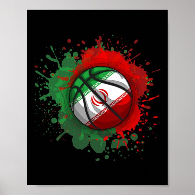 Sketll With Iran Flag  Poster (Front)