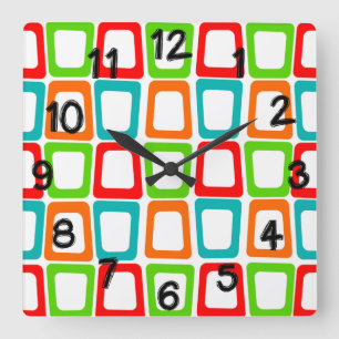 Skewed Rectangles  Square Wall Clock