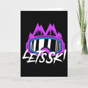 Ski 80s 90s Skiing  Card