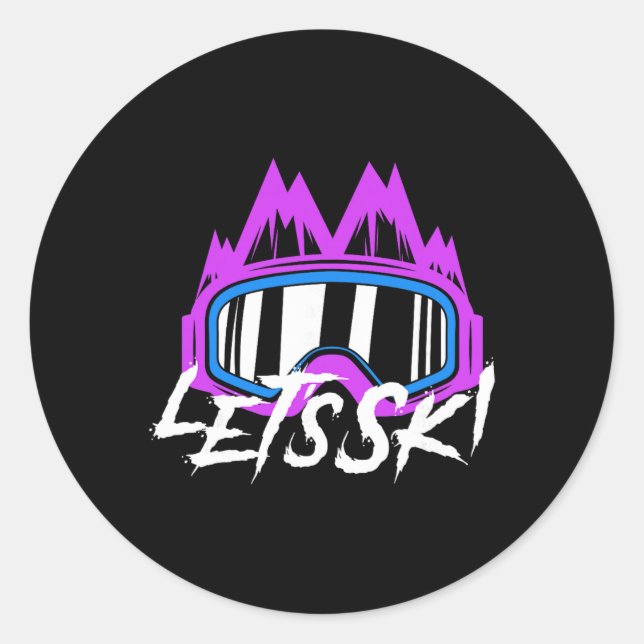 Ski 80s 90s Skiing  Classic Round Sticker (Front)