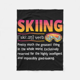 Ski 90s 80s Skiing Outfit Retro Skiing Definiton Fleece Blanket