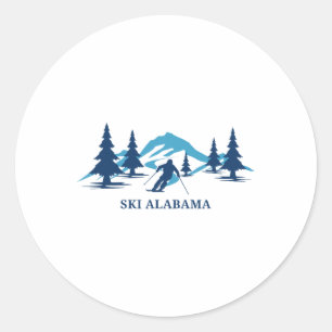 Ski Alama Ski Resort Skiing Skier Classic Round Sticker