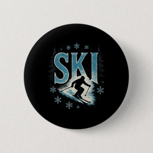 Ski - Alpine Downhill Racing Freestyle 6 Cm Round Badge