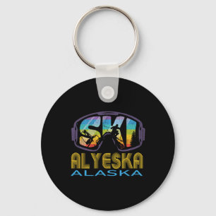 Ski Alyeska Alaska Skiing Vacation Key Ring