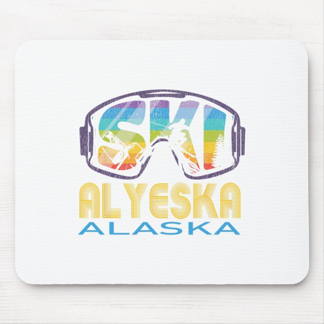 Ski Alyeska Alaska Skiing Vacation  Mouse Pad (Front)
