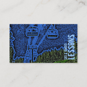 Ski and Board Lesson customisable business cards