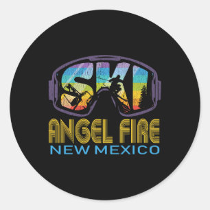 Ski Angel Fire New Mexico Skiing Vacation  Classic Round Sticker