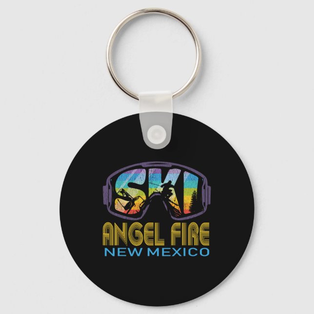 Ski Angel Fire New Mexico Skiing Vacation  Key Ring (Front)