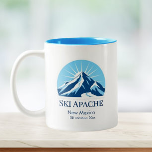 Ski Apache New Mexico ski resort souvenir Two-Tone Coffee Mug