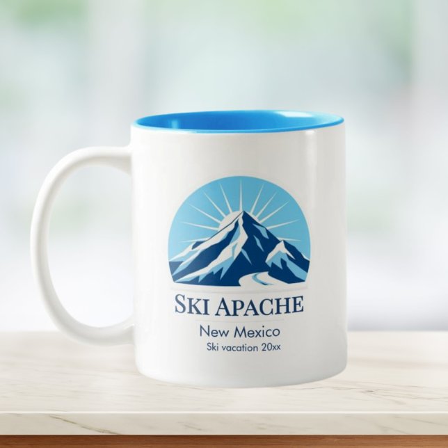 Ski Apache New Mexico ski resort souvenir Two-Tone Coffee Mug (Creator Uploaded)