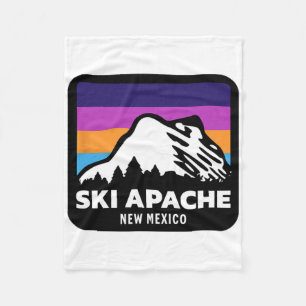 Ski Apache New Mexico Skiing Snowboarding Family T Fleece Blanket