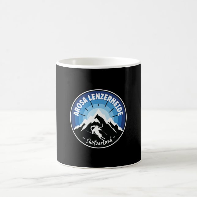 Ski Arosa Lenzerheide Switzerland Blue Coffee Mug (Center)