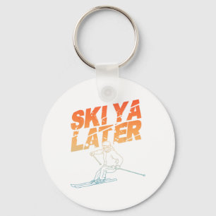 Ski Art For Men Women Snowboard Skiing Winter Snow Key Ring