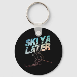 Ski Art For Men Women Snowboard Skiing Winter Snow Key Ring