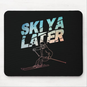 Ski Art For Men Women Snowboard Skiing Winter Snow Mouse Pad